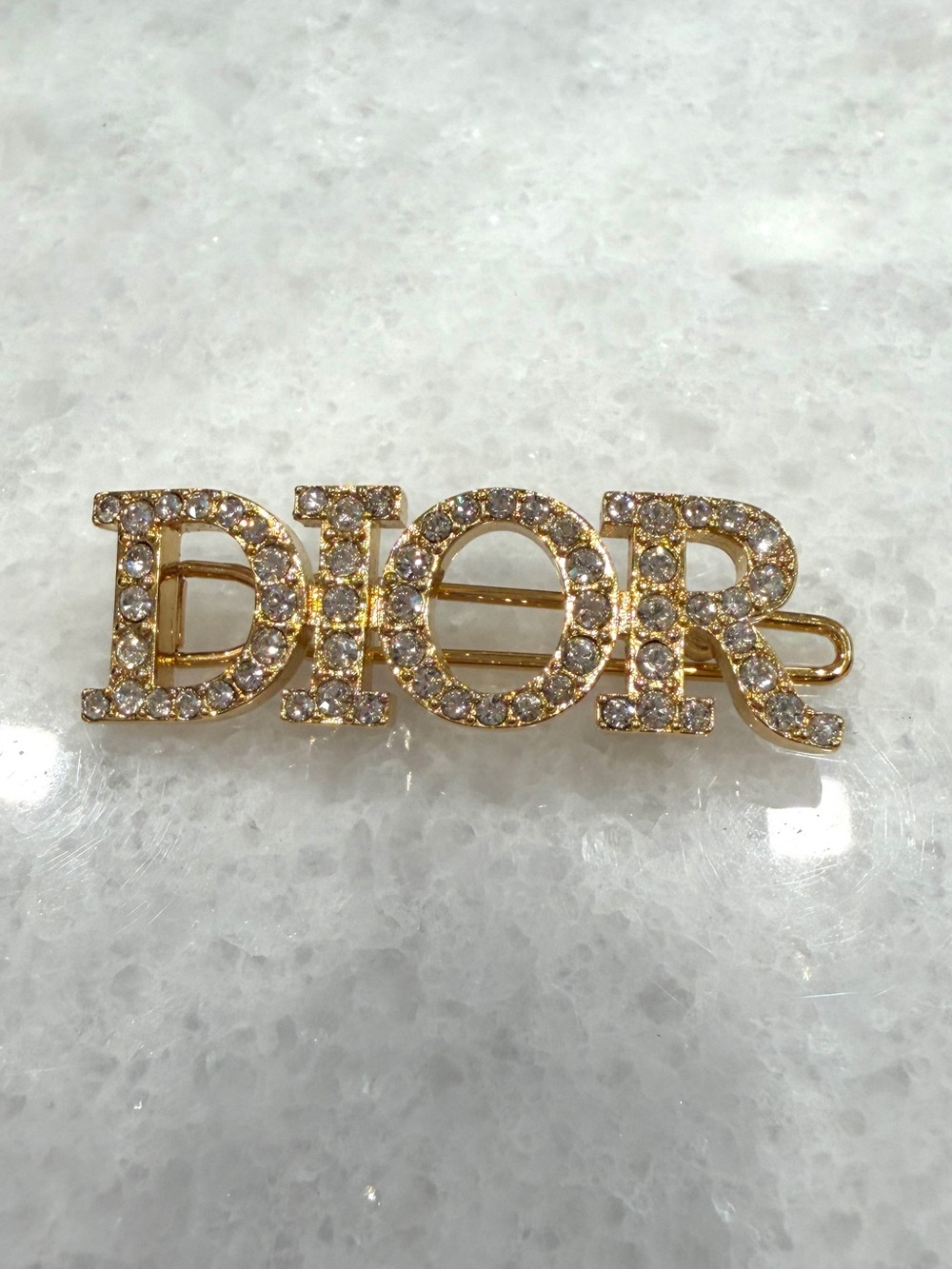Dior Crystal logo barrette